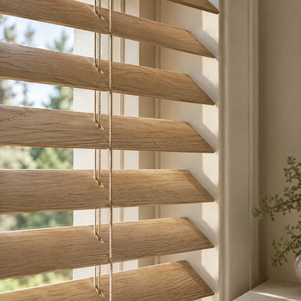 Design inspiration: natural oak grain and adjustable slats in Wood Blinds